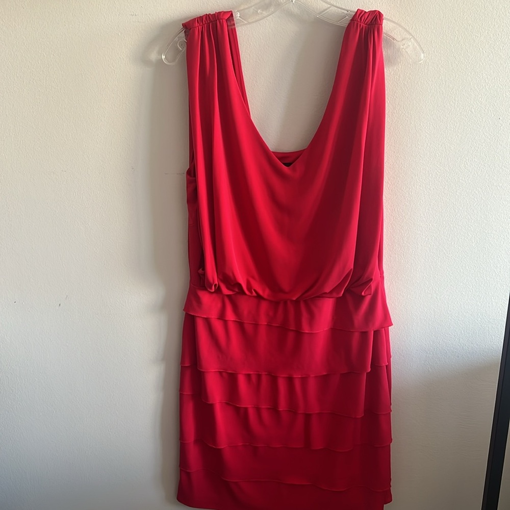 Laundry by Shelli Segal Women's V-Neck Layered Mini Dress size 10